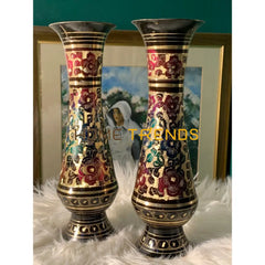 10 Multicolor Floral Vase Set Of 2 Vases