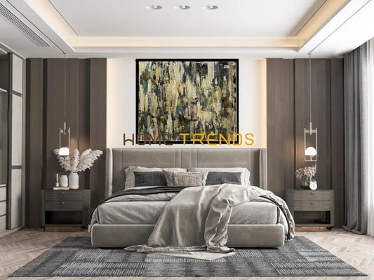 Acrylic And Gold Leaf Wall Art Hand Made Paintings