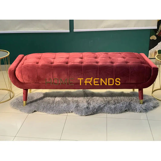Aspen Red Velvet Bench Benches & Stools