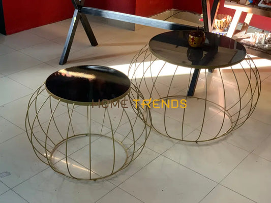 Black 24 Round Accent Table With Open Base Tables