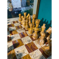 Brown Onyx Large Chess Board Games