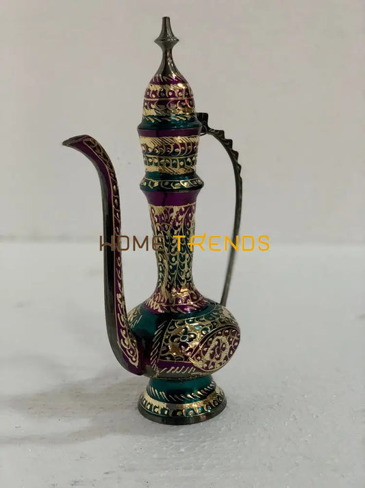 Handcrafted Brass 8 Multicolor Aftaba Vases