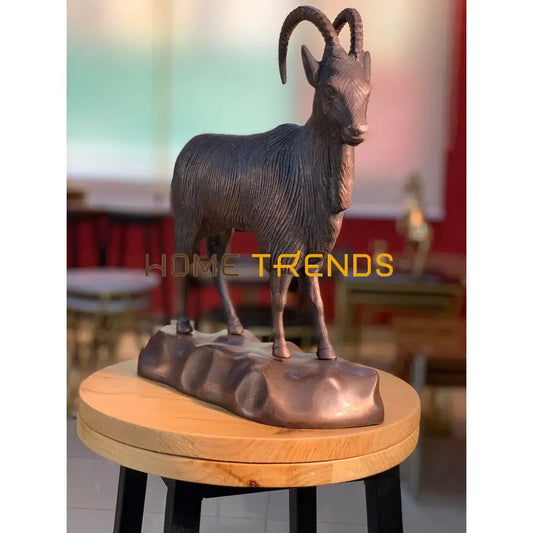 Handcrafted Brass Brown Markhor Sculptures & Monuments