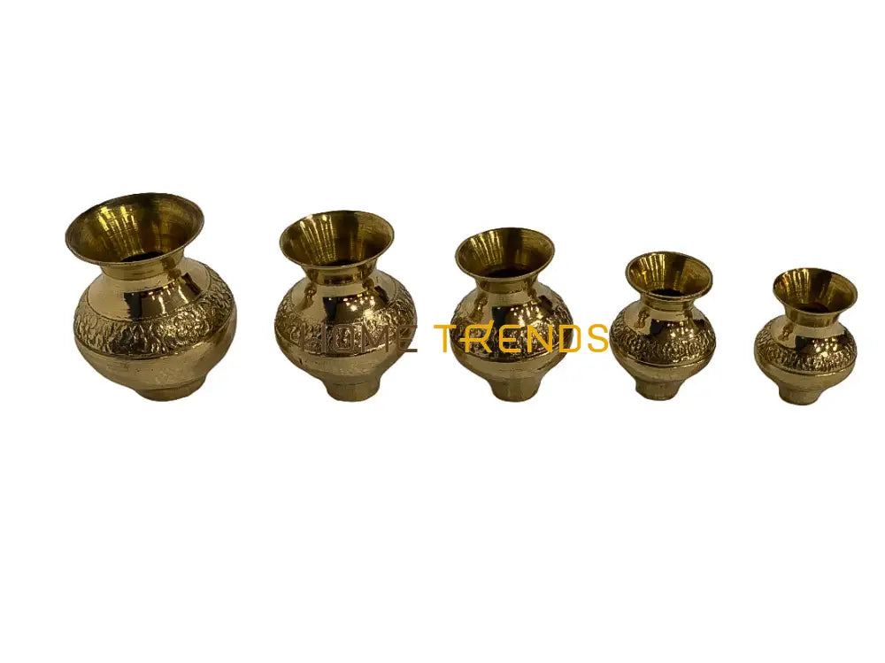 Handcrafted Brass Gharvi Set Of 5 Vessels