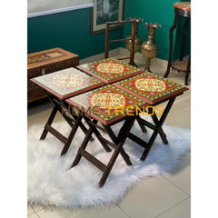Swati Picnic Table Set Of 4 Nesting Tables