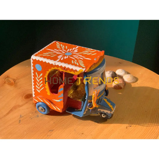 Orange And Blue Truck Art Rickshaw Sculptures & Monuments