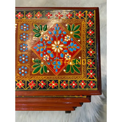 Swati Victorian Solid Wood Hand Painted Nesting Table Set Of 4 Tables