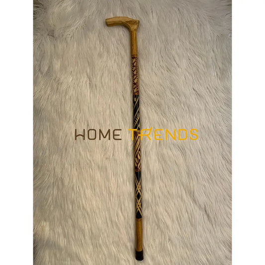 Traditional Walnut Carved Khundi / Walking Stick Miscellaneous Decor