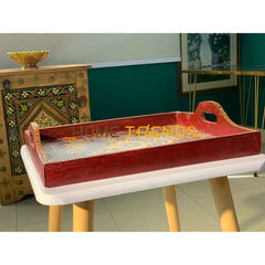 Truck Art Inspired Red Tray Serving Trays
