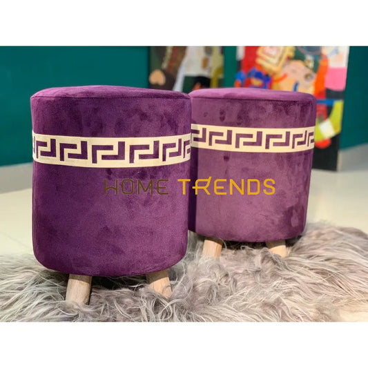 Viretta Purple Velvet Ottoman Set Of 2 Benches & Stools