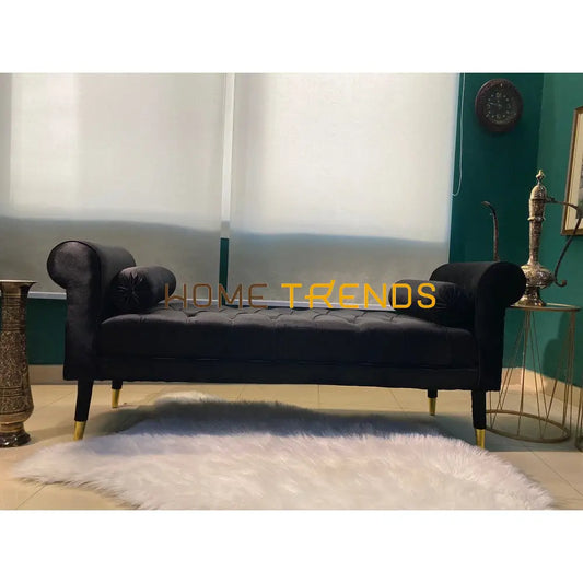 York Black Velvet Bench Benches & Stools