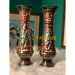 10 Multicolor Floral Vase Set Of 2 Vases