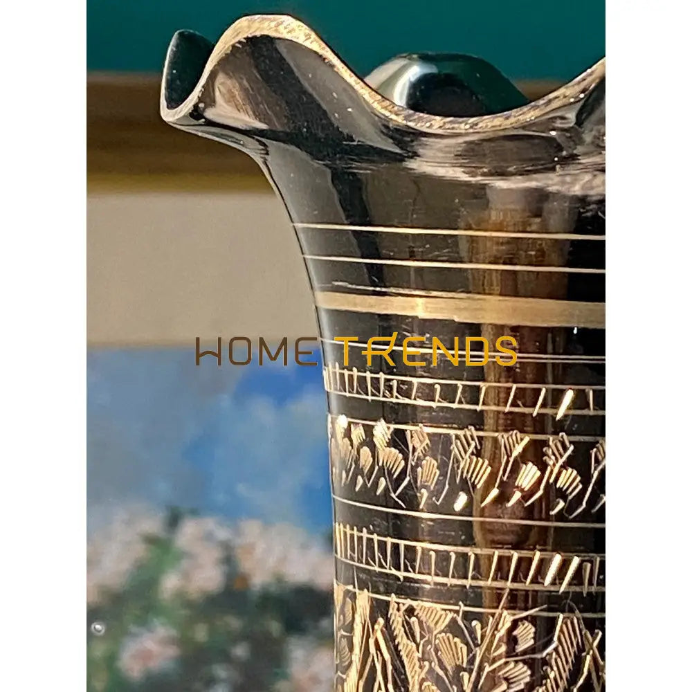 11 Round Champaign Gold Flower Vase Set Of 2 Vases