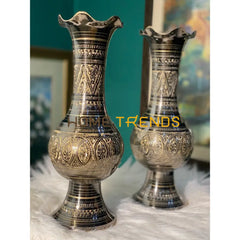11 Round Champaign Gold Flower Vase Set Of 2 Vases