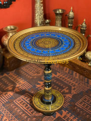 18 Blue Deep Edge Naqshi Table Accent Tables