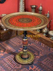 18 Red Deep Edge Naqshi Table Accent Tables