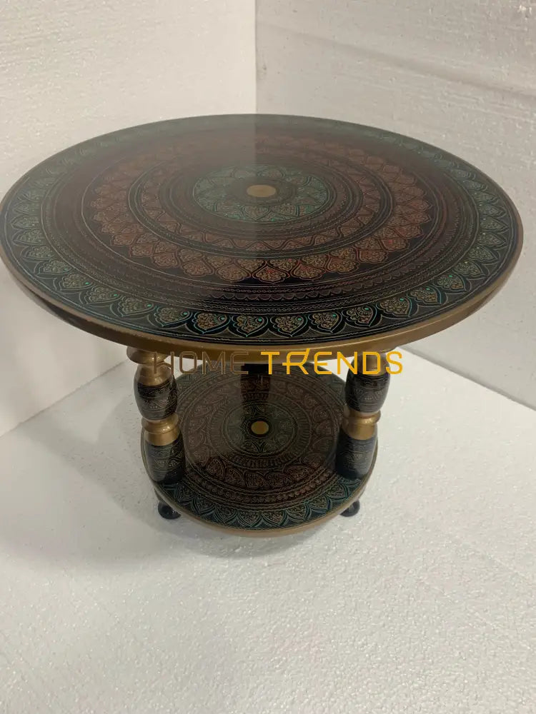 24 Green And Red Column Legged Pedestal Naqshi Table Accent Tables