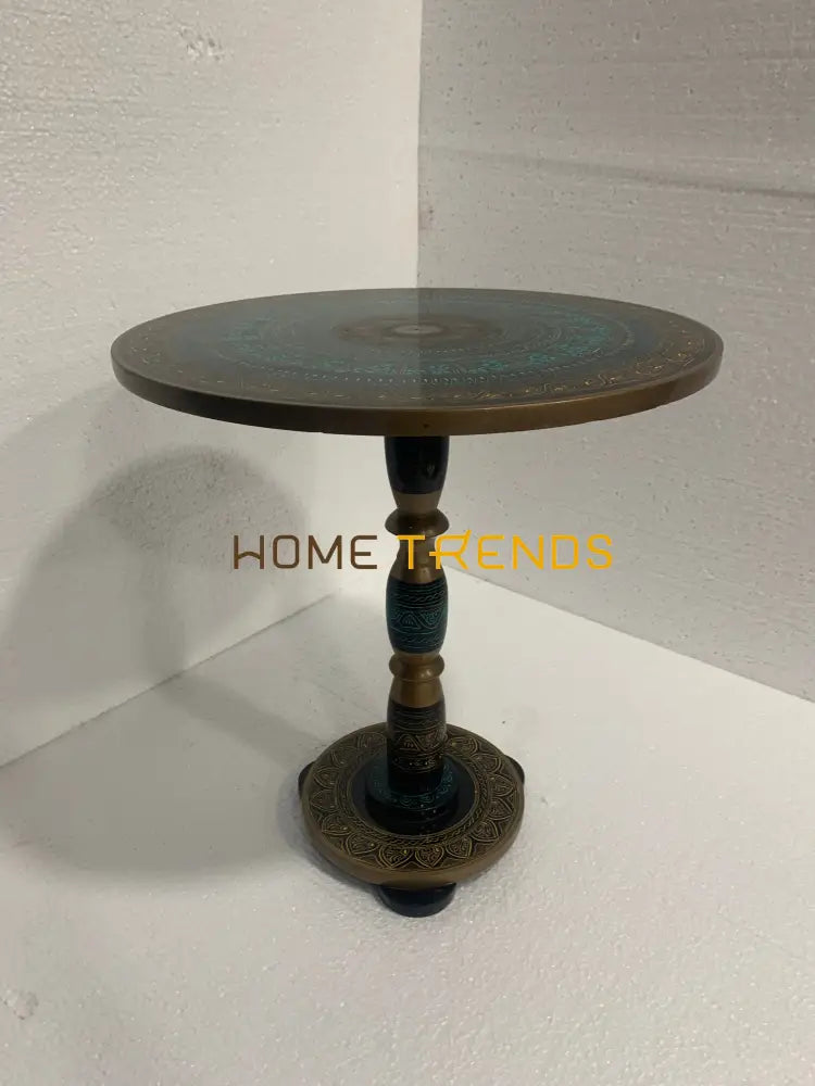 24 Green Single Pedestal Naqshi Table Accent Tables