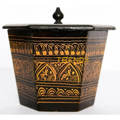 4 Black And Gold Square Nakshi Candy Jar Jars