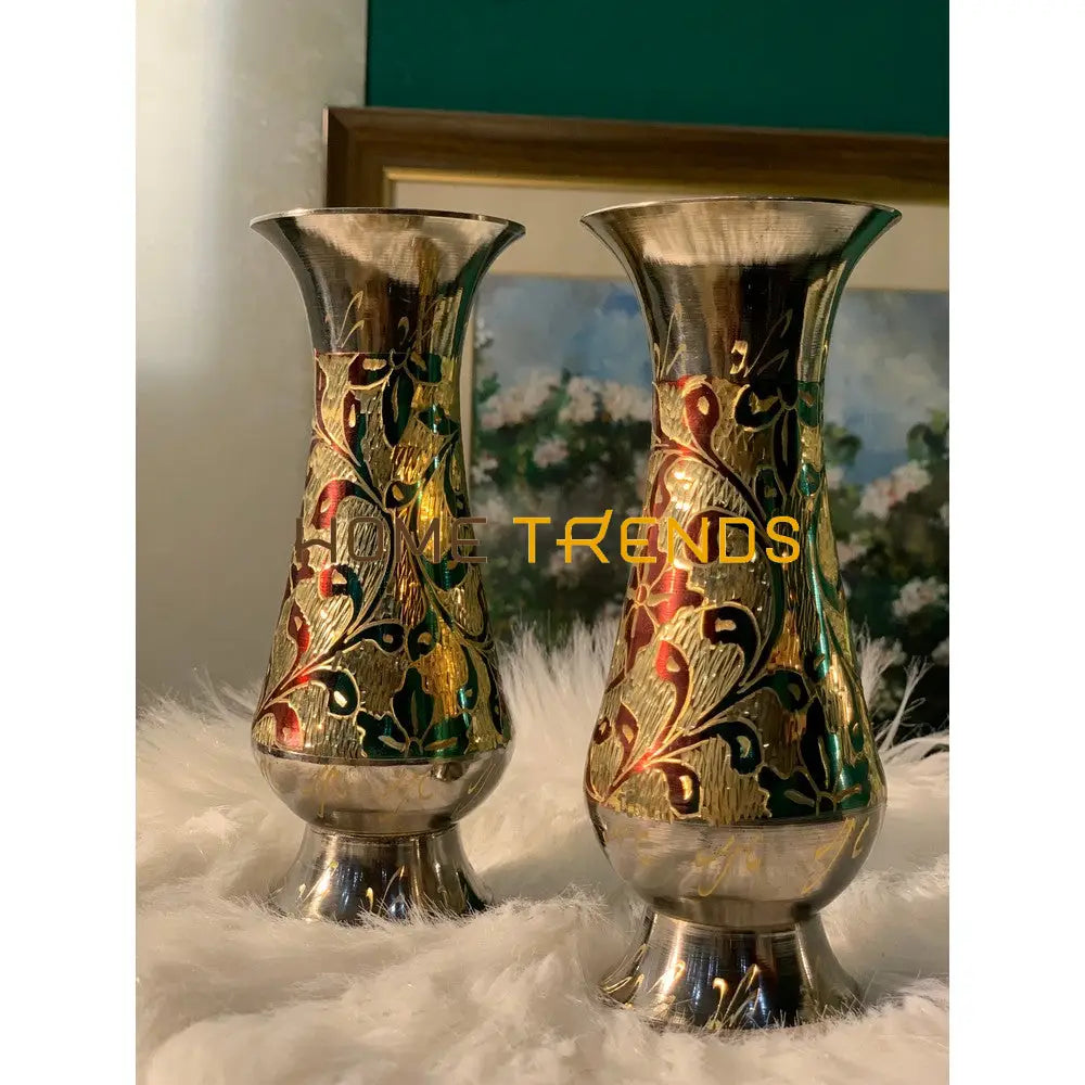 7 Multicolor Leaf Vase Set Of 2 Vases
