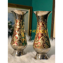 7 Multicolor Leaf Vase Set Of 2 Vases