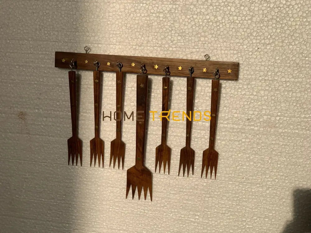 7 Piece Wooden Kitchen Small Fork Set Utensils