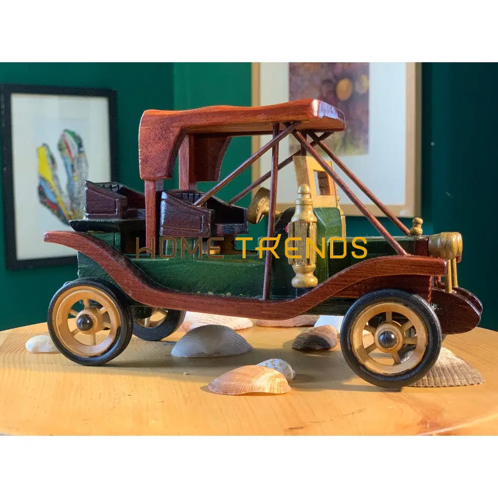 8 Wooden Antique Car Model Sculptures & Monuments