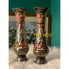 9 Multicolor Floral Vase Set Of 2 Vases