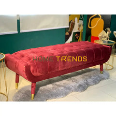 Aspen Black Velvet Bench Red Benches & Stools