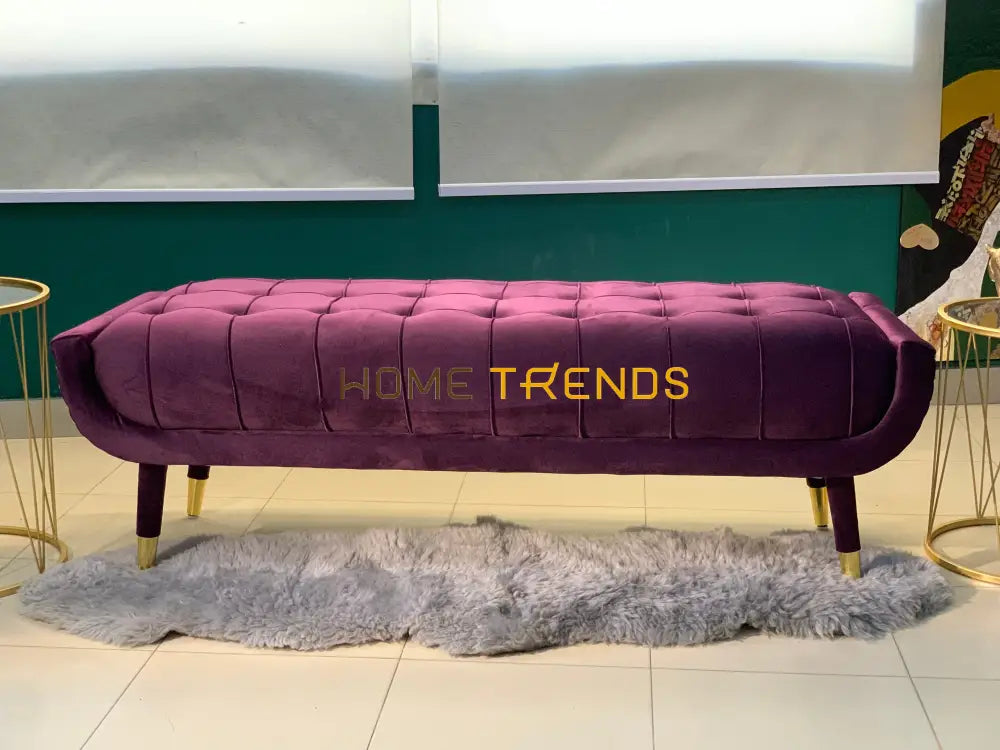 Aspen Black Velvet Bench Purple Benches & Stools