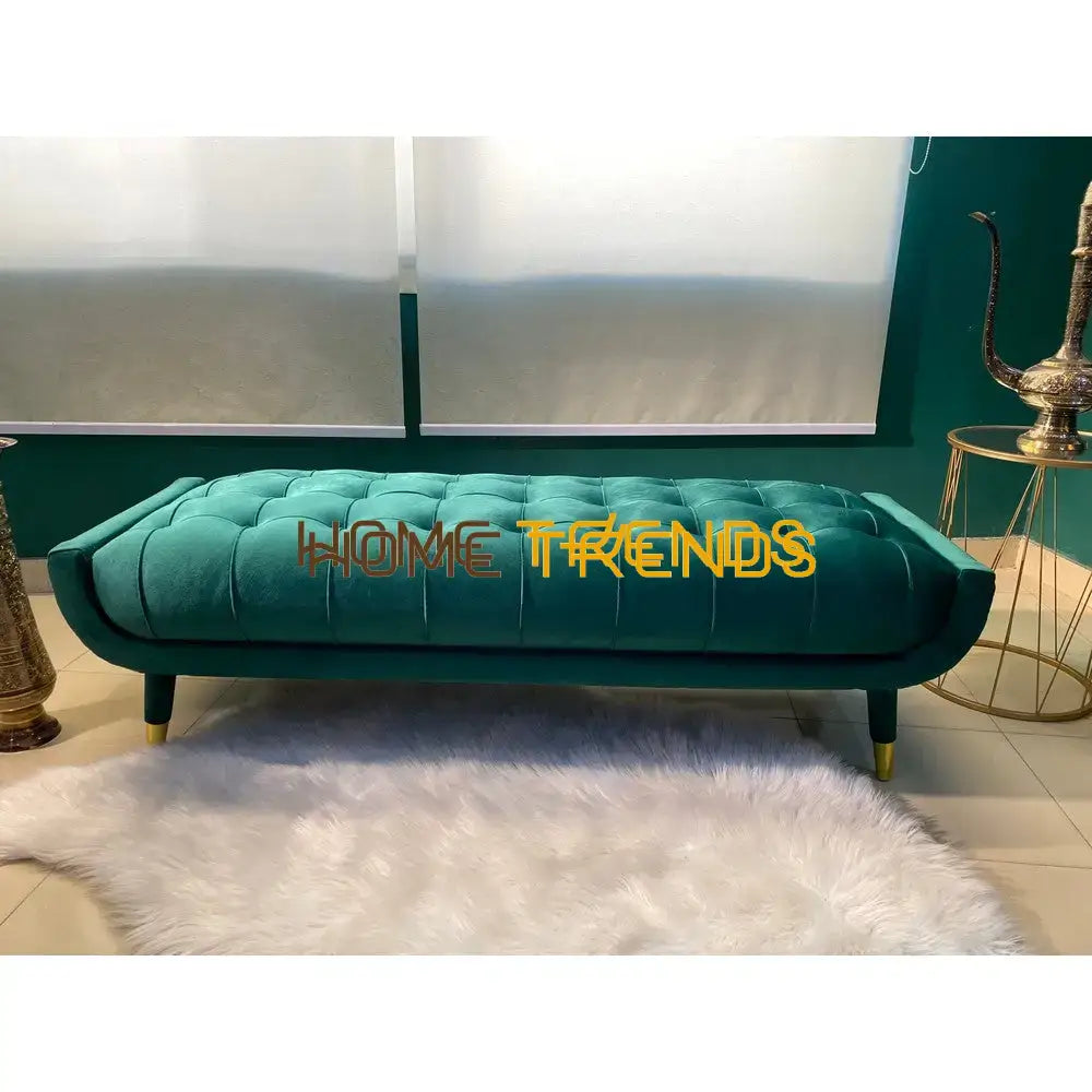 Aspen Black Velvet Bench Green Benches & Stools