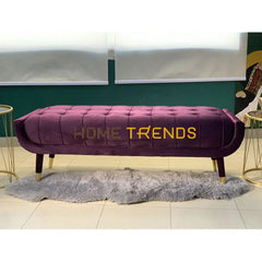 Aspen Black Velvet Bench Purple Benches & Stools