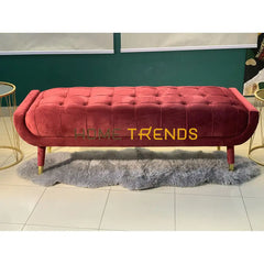 Aspen Black Velvet Bench Red Benches & Stools