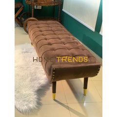 Aspen Brown Velvet Bench Benches & Stools