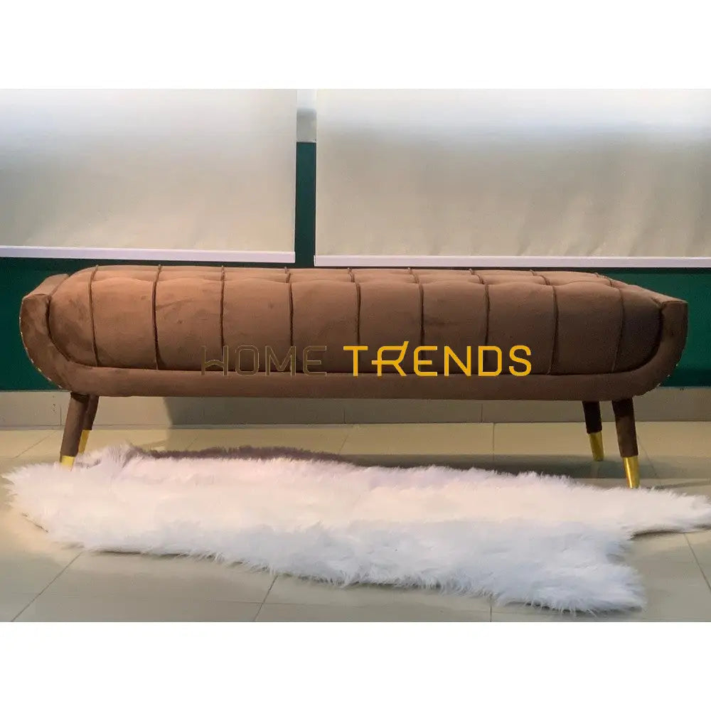 Aspen Brown Velvet Bench Benches & Stools