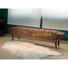Aspen Brown Velvet Bench Benches & Stools