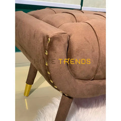 Aspen Brown Velvet Bench Benches & Stools