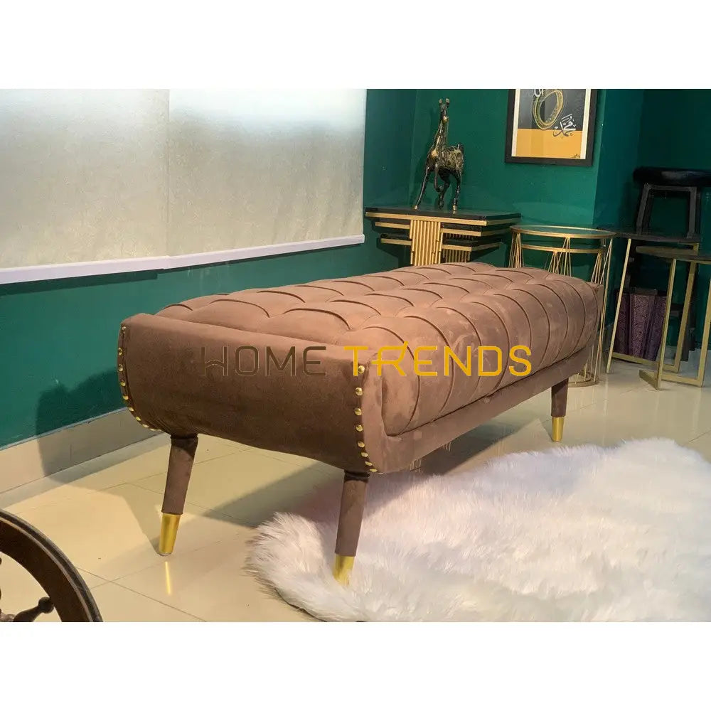 Aspen Brown Velvet Bench Benches & Stools
