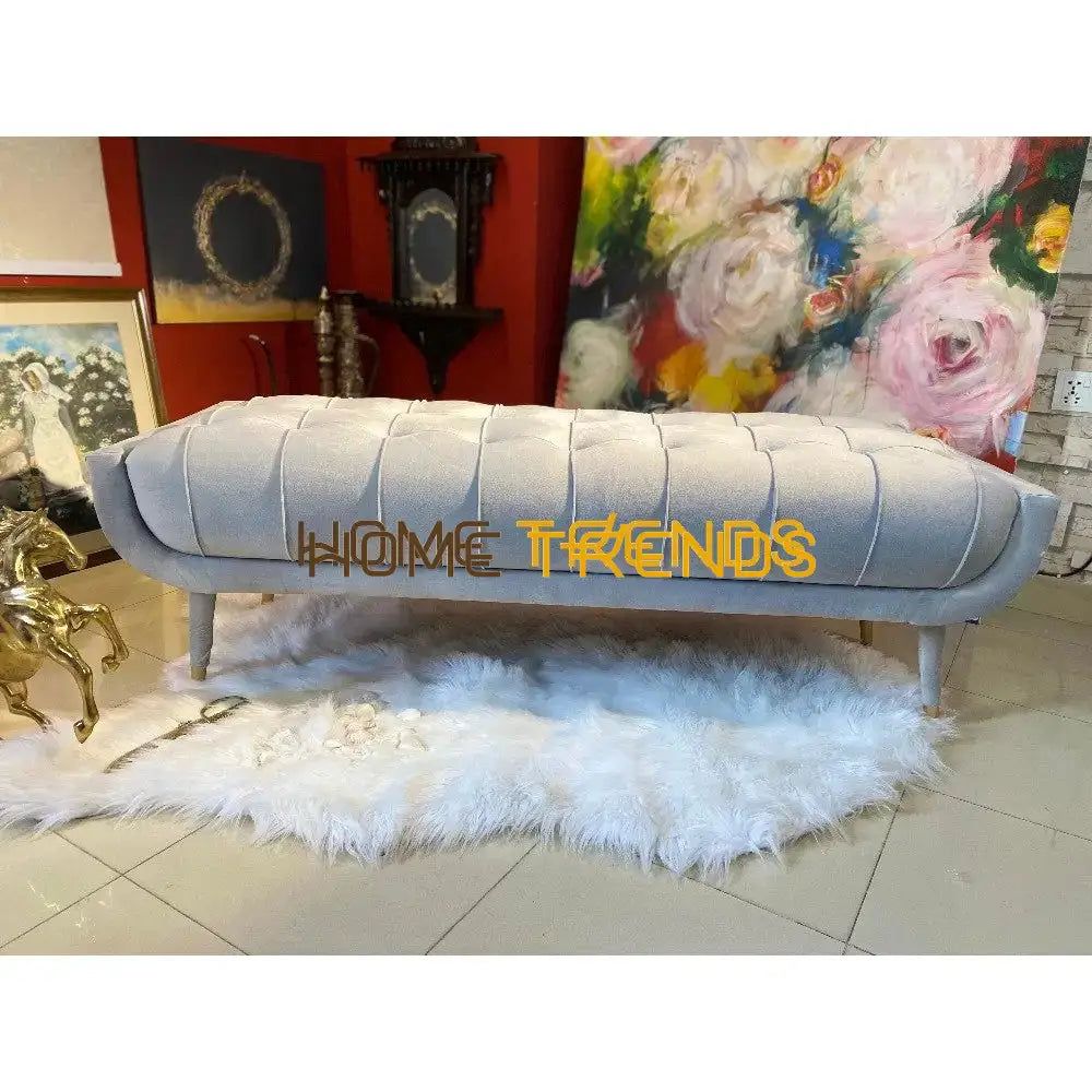 Aspen Brown Velvet Bench Grey Benches & Stools
