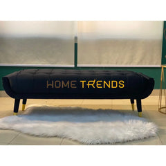 Aspen Brown Velvet Bench Black Benches & Stools