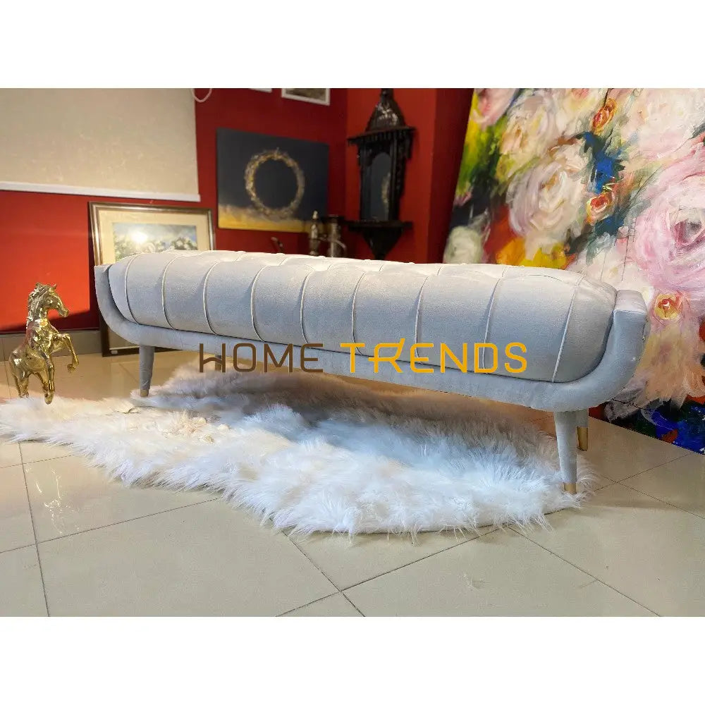 Aspen Green Velvet Bench Grey Benches & Stools