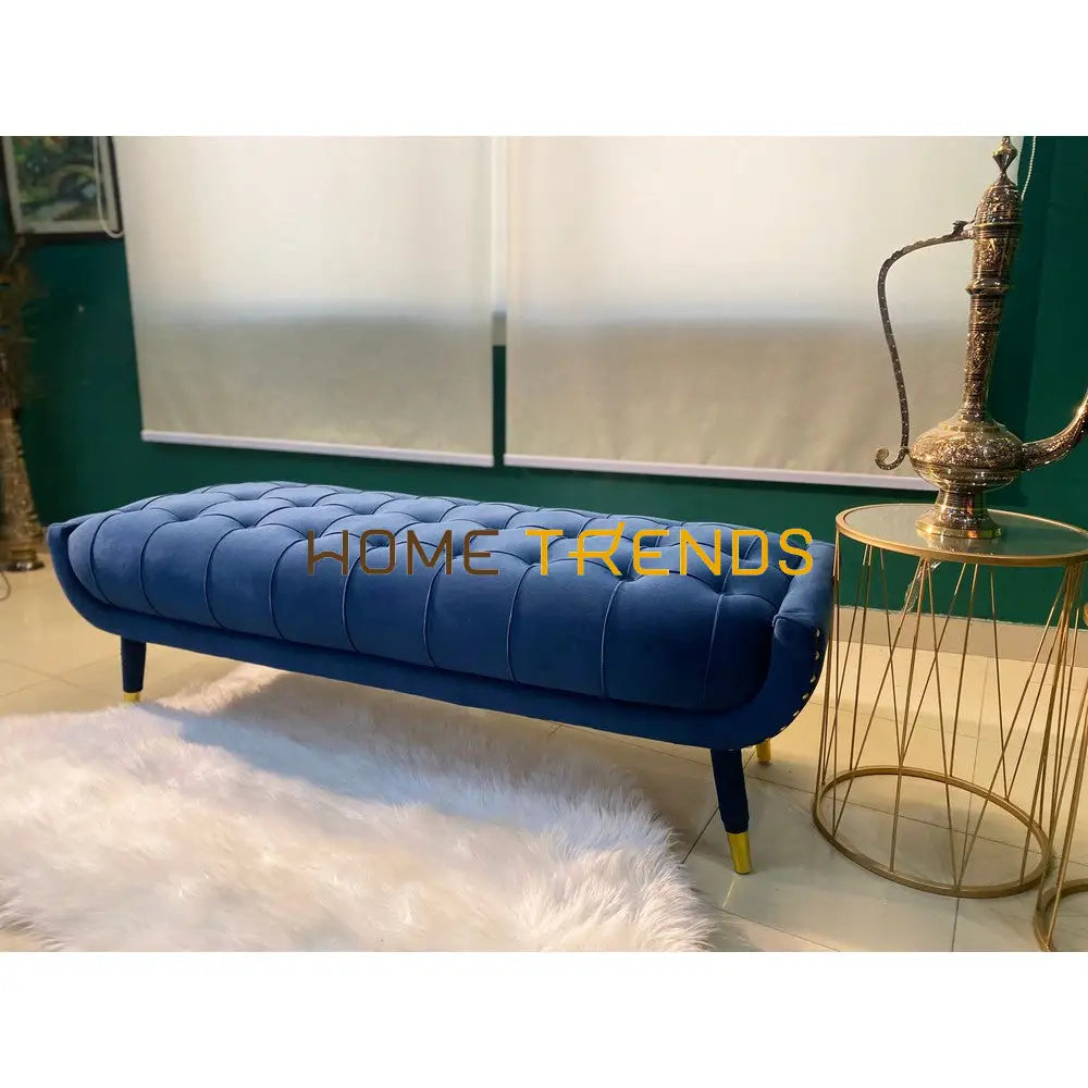 Aspen Grey Velvet Bench Blue Benches & Stools