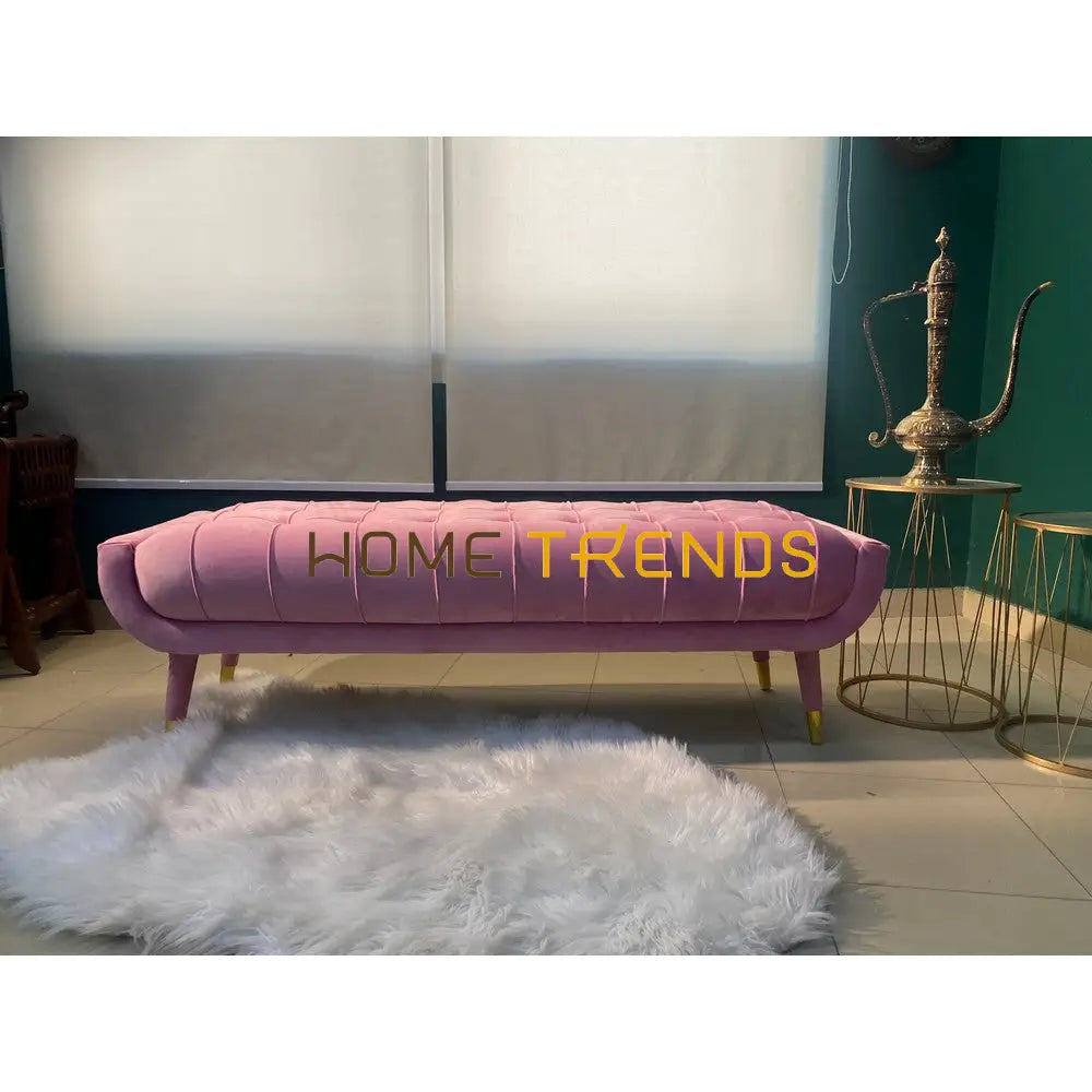 Aspen Grey Velvet Bench Pink Benches & Stools