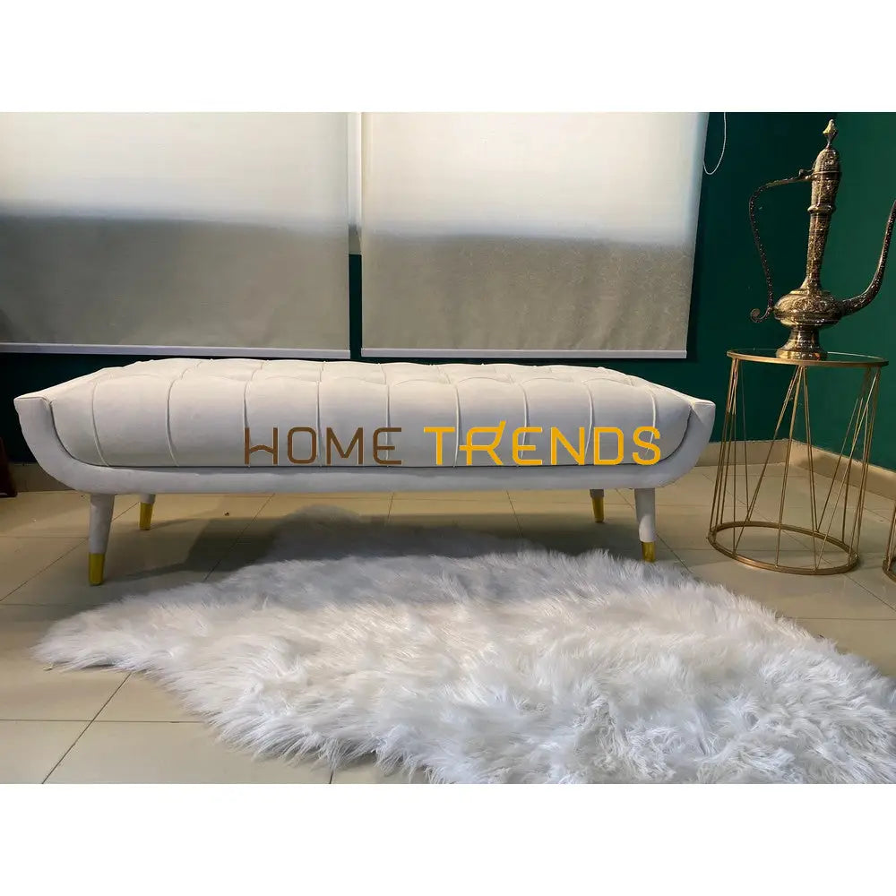 Aspen Off White Velvet Bench Benches & Stools