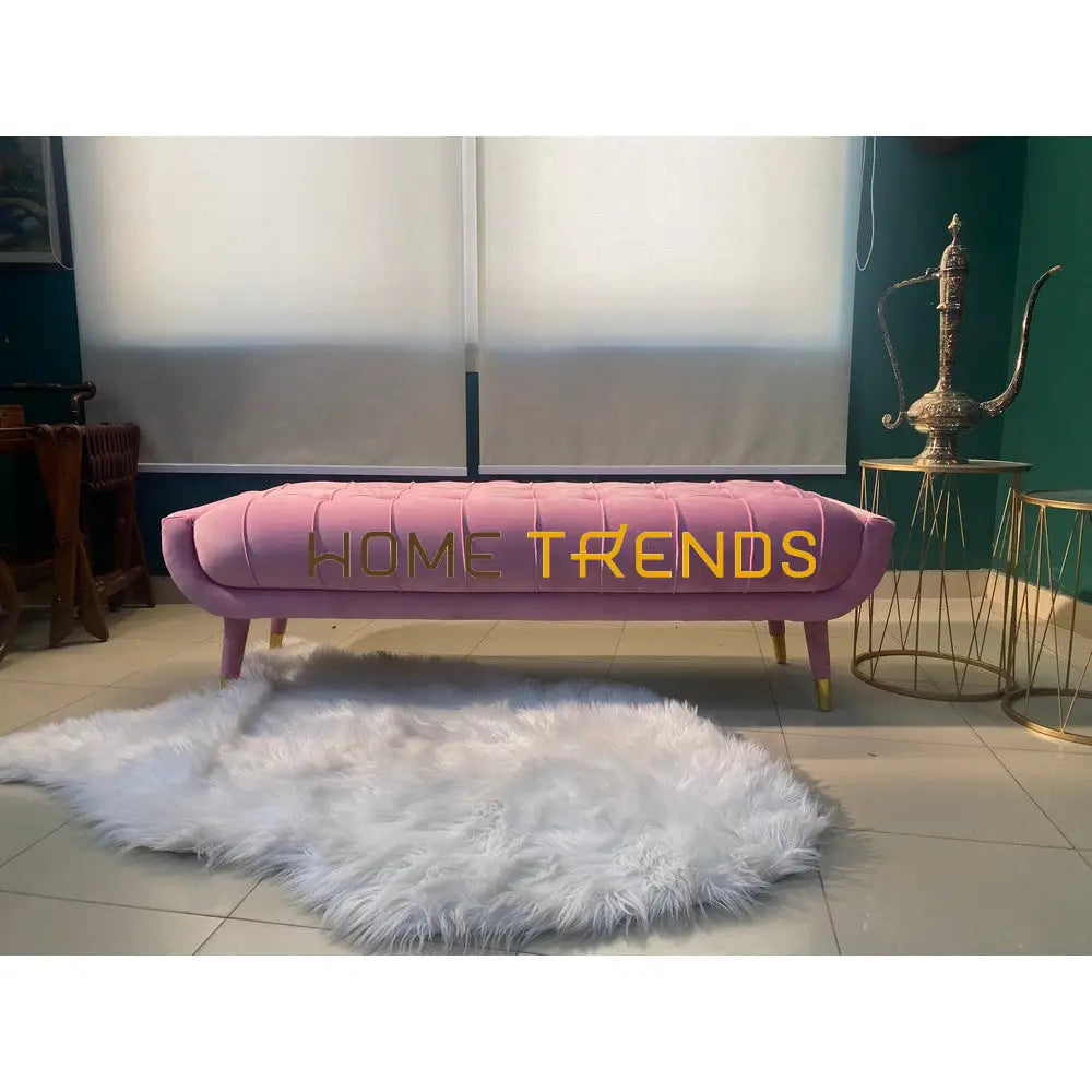 Aspen Pink Velvet Bench Benches & Stools