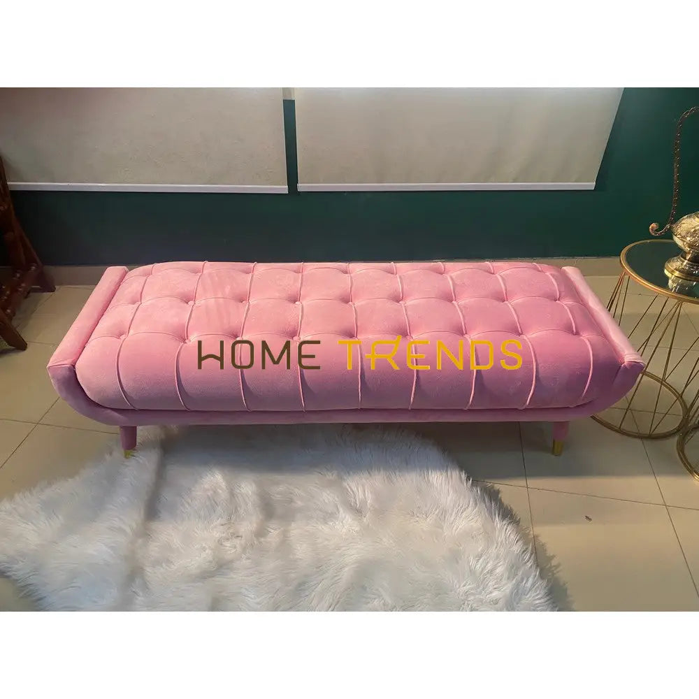 Aspen Pink Velvet Bench Benches & Stools