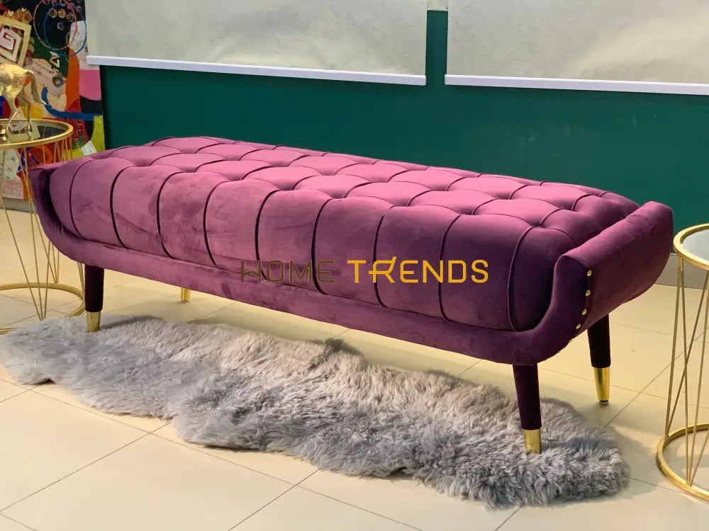 Aspen Purple Velvet Bench Benches & Stools