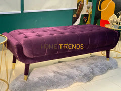 Aspen Purple Velvet Bench Benches & Stools