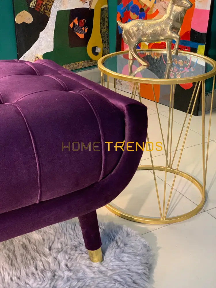 Aspen Purple Velvet Bench Benches & Stools