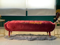 Aspen Red Velvet Bench Benches & Stools